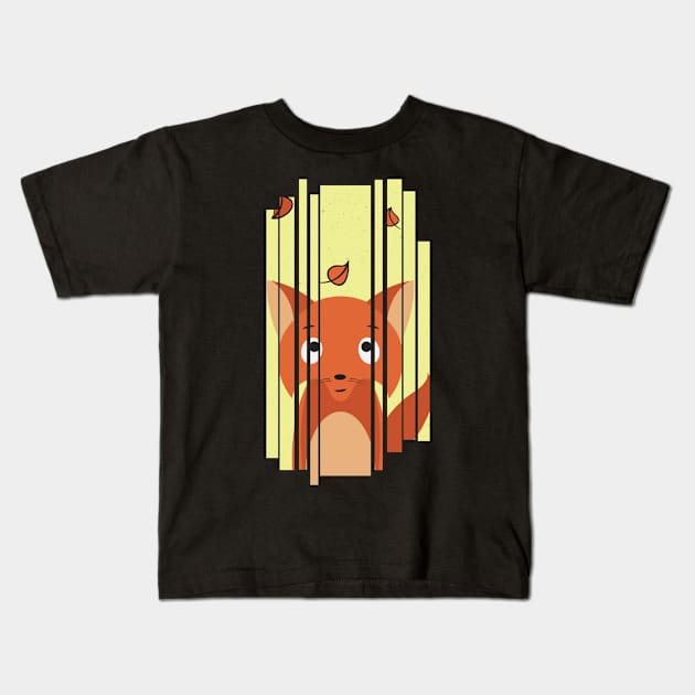 Fox artwork Kids T-Shirt by SaturnPrints